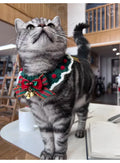 Cute Cat Bow Collar Wool Crocheted Christmas Cats Bowtie Collar Bow Tie Pet Bib for Indoor Cats Kitten and Small Dogs Puppies
