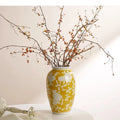 Ceramic Vase Chinese-style Retro Bottle Yellow Blue and White Porcelain Flowerpot Flower Vase Home Decoration Accessories