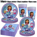 Gabby Dollhouse Birthday Party Supplies Plates Cups Tablecloth Napkins Gabby Cat Birthday Decoration Supply Kit Kids Party Favor