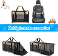 Airline Approved Expandable Pet Carrier for Small Cats, Collapsible Travel Bag with 600D Oxford, Safety Lock Zipper,S