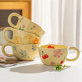 JUSTINLAU 300ml Cute Coffee Mug Ceramics Handmade Irregular Tea Cups Breakfast Milk Cup Home Desktop Cup Creative Tableware Gift