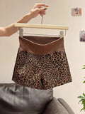 Printing Elastic Waist Leopard High Street Sports Pants Summer Thin Loose All-match Casual Shorts Fashion Trend Women Clothing