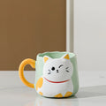 Drinkware 3D Embossed Ceramic Mug Cartoon Hand Painted Milk Mug Cat Pattern 500ml Coffee Cup Home Use