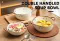 Household Noodle Bowl 1500ml Ceramic Soup Bowl With Handle Salad Pasta Fruit Bowl Kitchen Tableware Microwave Oven Bakware