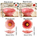 Multifunctional American Style Ceramic Flower Plate Light Luxury Modern Dining Plates Household Soup Bowls Kitchen