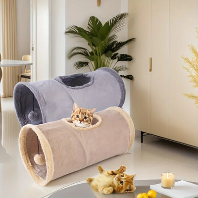 Foldable Cat Toys, Plush Cat Toy Tunnels, Playful Cat Tents, Suitable for Dogs and Cats To Play With