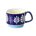 YWDL Japanese Flower Coffee Mug Set Retro Ceramic Milk Oats Mug Office Water Handgrip Cup Kitchen Party Drinkware Set 300ml
