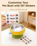 Stainless Steel Elevated Cat Dog Bowl Detachable Anti-Tip Pet Feeding Bowl Cute Food Water Bowl with Neck Support