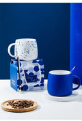 500ml Creative design Splash ink Blue Ceramic Mug Coffee Cup Couple water cup Breakfast Oatmeal Cups Festival Gift Porcelain Mug