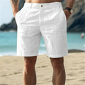 2026 New Men's Cotton Linen shorts Pants Male Summer Breathable Solid Color Linen Trousers Fitness Streetwear S-4XL