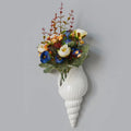 1Pc Amagogo Modern White Ceramic Sea Shell Conch Flower Vase Wall Hanging Home Decor
