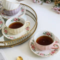 Bone China Coffee Cup Saucer Spoon Set Flower Tea Cups Set European Porcelain Cup and Saucer For Coffee Ceramic Cups Mugs Gift