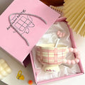 Cute ceramic cup as a holiday gift for girls - water cup with flowers, travel companion cup, coffee cup