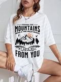 Spring Woman Cotton T-Shirts Mountains Setting Sun Printed Short Sleeve Tees Fashion Female Clothes Comfortable Soft Street Tops