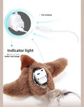 USB Rechargeable Electric Flapping Bird Cat Toy Touch Activated Squeaky Plush Toy With Catnip Interactive Play Toy For Pets