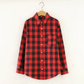 Fresh Flannel Plaid Shirt Women 2026 New Female Blouses and Tops Cotton Loose Long Sleeve Casual Shirts Fine Women's Clothes