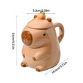 Christmas Mug Ceramic Coffee Mug Tea Mug Novelty Capybara Mug Christmas Gift Cute Milk Coffee Cup Funny Tea Cup with Lid