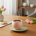 Ceramic Coffee Cup And Saucer Set Tulip Shape Japanese Style Design TeaCup set Drinkware Kitchen,Dining & Bar Coffeeware