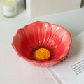 Multifunctional American Style Ceramic Flower Plate Light Luxury Modern Dining Plates Household Decorative Bowl Kitchen