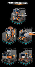 Digital display 5-in-1 transformable robot model assembly, remote control robot building blocks toy, children's toy gift