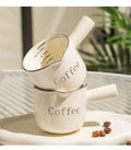 3oz/90ml Espresso Coffee Ceramic Small Milk Cup Wth Scale Coffee Measuring Cup Extraction Cup With V-Shaped Mouth Pitcher