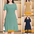 2025 ZANZEA Office Pleated Dresses Summer Women Short Sleeve Work OL Sundress Casual Solid Party Vestidos Knee-length Robe Femme