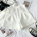 Women‘s Casual shorts Fashion Elegant Office Lady Commute Vintage Solid High Waist Short Pants Casual Streetwear Summer Trousers