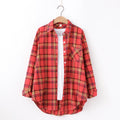 Fresh Flannel Plaid Shirt Women 2026 New Female Blouses and Tops Cotton Loose Long Sleeve Casual Shirts Fine Women's Clothes