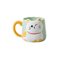Drinkware 3D Embossed Ceramic Mug Cartoon Hand Painted Milk Mug Cat Pattern 500ml Coffee Cup Home Use