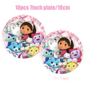 Gabby Dollhouse Birthday Party Supplies Plates Cups Tablecloth Napkins Gabby Cat Birthday Decoration Supply Kit Kids Party Favor