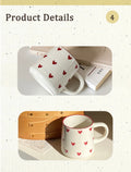 Heart-Shaped Ceramic Mug, Cute Little Heart Ceramic Mug, Coffee Cup, Drinking Cup, Suitable for Home Use, Afternoon Tea, Office Use, Latte Art in Coffee Shops, Souvenirs, Valentine's Day Gifts, Birthday Gifts