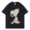 Snoopy Cartoon Anime Women T-shirt Summer Short Sleeve White 100% Cotton Men Tee Shirts Tops 2026 New Fashion Couple Clothing