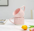 Korean Style ins Ceramics Cup 300ML Pink Love shape handle Coffee Mug Breakfast milk oatmeal cup Water  cup Valentine's Day Gift