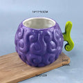 Flame Fruit Ceramic Mug Burning Fruit Design Coffee Cup Creative Anime Style Drinkware for Home Office Daily Use