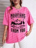Spring Woman Cotton T-Shirts Mountains Setting Sun Printed Short Sleeve Tees Fashion Female Clothes Comfortable Soft Street Tops