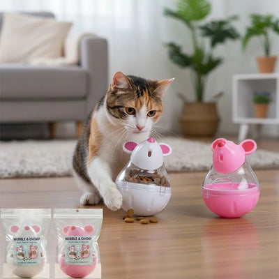 Slow Feeder Cat Toy Mouse Tumbler Treat Dispenser for Cats Small Dogs Interactive Pet Puzzle Toy Leak Food Ball IQ Training
