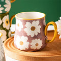 1pcs ceramic mug, hand drawn style water cup, 16oz/480ml breakfast cereal coffee cup