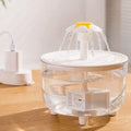 Electric Automatic Cat Water Fountain Transparent Flower Nozzle Cat Water Dispenser Mute Operation Water Filter