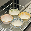 6-Inch Large Capacity Ceramic Bowl with Four Seasons Flower Patternfor Noodles Soup Salad Pasta，Microwave/Dishwasher Safe