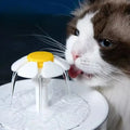 Electric Automatic Cat Water Fountain Transparent Flower Nozzle Cat Water Dispenser Mute Operation Water Filter