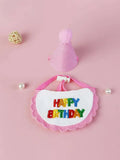 Cat Dog Birthday Bib and Party Hat Teddy Saliva Towel Mini Doggy Bandana Scarf Pet Birthday Dress Up Supplies