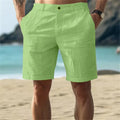 2026 New Men's Cotton Linen shorts Pants Male Summer Breathable Solid Color Linen Trousers Fitness Streetwear S-4XL