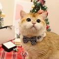 Cute Cat Collar Wool Crocheted Cats Bowtie Collar Bow Tie Pet Bib for Cats Kitten and Small Dogs Puppies Tie Accessories
