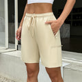 Women's Hiking Cargo Shorts with Zip Pockets Adjustable Drawstring Lightweight Summer Shorts for Travel Golf Camping Casual Wear