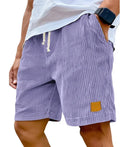 2026 New Mens Corduroy Shorts Retro Embroidered Logo Lace Up Casual Summer European American Fashion Drawstring Beach Pants