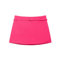 Women's Solid Color Skort with Belt Side Zipper Casual Shorts Skirts Fashionable And Stylish Women's Clothing