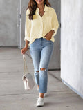 Classic Blue Striped Shirt Women 2026 Spring Streetwear Vintage Long Sleeve Blouses Female Casual Loose Single-Breasted Shirts