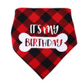 Dog Birthday Bandana Plaid Triangle Scarf IT'S MY BIRTHDAY Pet Birthday Outfit for Small Medium Large Dogs Puppy Birthday Party