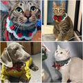 Cute Cat Bow Collar Wool Crocheted Christmas Cats Bowtie Collar Bow Tie Pet Bib for Indoor Cats Kitten and Small Dogs Puppies
