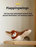 USB Rechargeable Electric Flapping Bird Cat Toy Touch Activated Squeaky Plush Toy With Catnip Interactive Play Toy For Pets